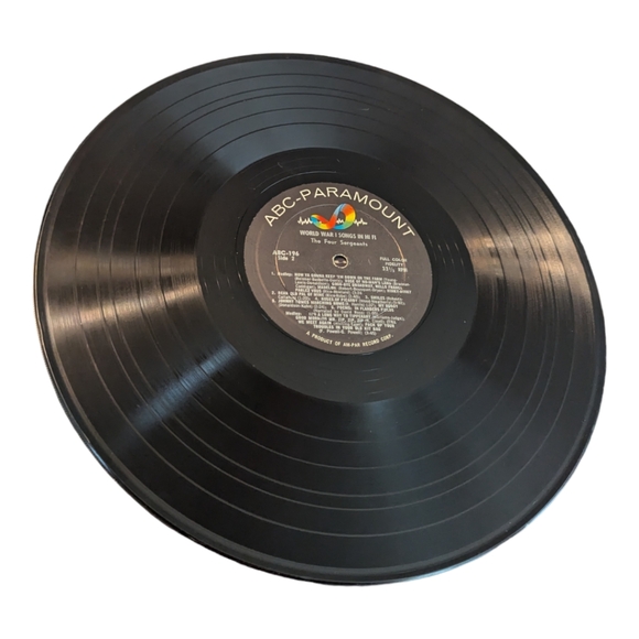 1957 The Four Sergeants World War I Songs In Hi-Fi ABC-196 Vinyl LP Record Album - Picture 3 of 4